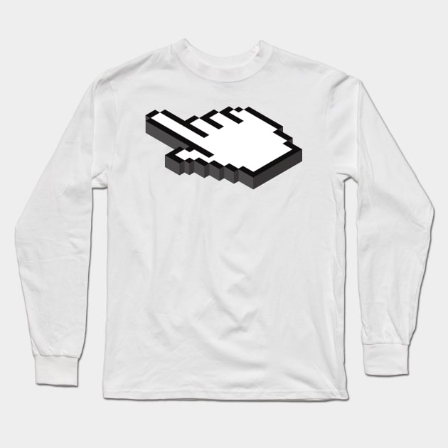 Isometric hand cursor clicking Long Sleeve T-Shirt by All About Nerds